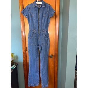Fashion Nova Forever Young Denim Jumpsuit Small